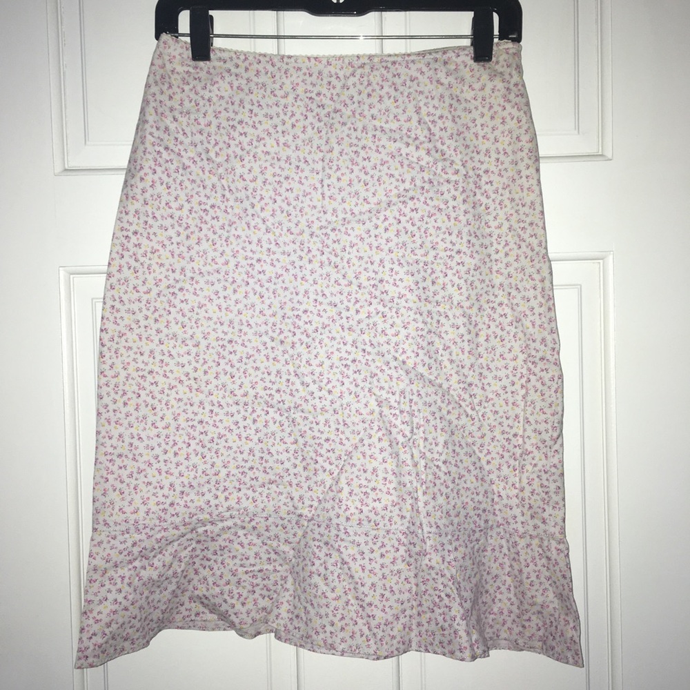 Ralph by Ralph Lauren white skirt w/pink flowers